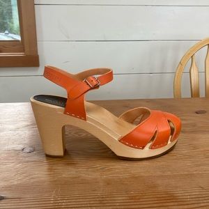 EUC Swedish Hasbeens Peeptoe Sandal 40